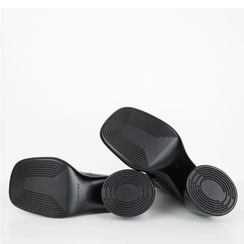 Charles & Keith Patent Black Heeled Boots - Picture 6 of 11